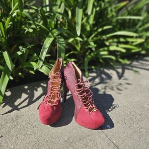 Penny Loves Kenny Red Lace-Up Heels